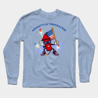 Mommy's Little Firecracker 4th of July Long Sleeve T-Shirt